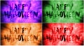 Happy Halloween Color Text on Foggy Background