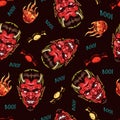 Happy Halloween colorful seamless pattern