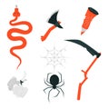 Happy Halloween - colorful set of isolated objects Royalty Free Stock Photo