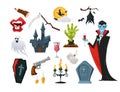 Happy Halloween - colorful vector design style objects