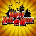 Happy Halloween Comic Speech Bubble, Cartoon