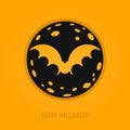 Happy halloween concept with bat and moon.