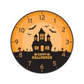 Happy Halloween Concept, Printable Wall Clock Face Template Royalty Free Stock Photo