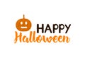 Happy Halloween - creative text and pumpkin