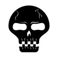 Happy halloween, creepy skull trick or treat party celebration silhouette icon