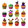 Happy Halloween cupcake set Scary sweets to