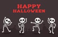 Happy Halloween Dancing Skeletons in Graveyard Royalty Free Stock Photo