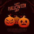 Happy halloween day background poster template