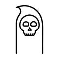 Happy halloween, death skull trick or treat party celebration linear icon design