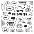 Happy Halloween design elements. Hand Drawn Royalty Free Stock Photo