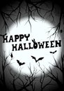 Happy halloween died tree silhouette invitation Royalty Free Stock Photo