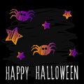 Happy halloween doodle card template Royalty Free Stock Photo