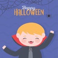 Happy halloween, dracula boy costume character trick or treat, party celebration Royalty Free Stock Photo