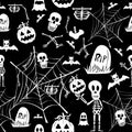 Happy Halloween elements seamless pattern background EPS10 file.
