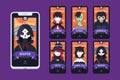 happy halloween festival instagram stories concept template collection