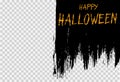 Happy Halloween font brush handwriting style isolate on png or transparent background,blank space for text,element template for
