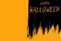 Happy Halloween font brush handwriting style on yellow background,blank space for text,element template for poster,brochures,