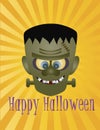 Happy Halloween Frankenstein Monster Illustration Royalty Free Stock Photo