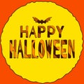 Happy Halloween - funny cartoon multicolor inscription. Hand drawn color lettering. Vector illustration