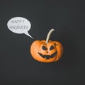 Happy halloween. Funny halloween pumpkin Jack o Lantern on black background Royalty Free Stock Photo