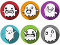 Happy Halloween Ghost Bat Icon Background Royalty Free Stock Photo