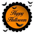 Happy Halloween Ghost Bat Icon Background Royalty Free Stock Photo