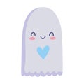 Happy halloween, ghost blue heart adorable, trick or treat celebration