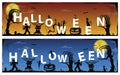 Happy Halloween ghost scary banner, vector illustration Royalty Free Stock Photo