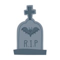 Happy Halloween, Gravestone Cross And Bat, Trick Or Treat Celebration