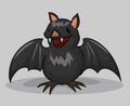 Happy Halloween Gray Bat, Vector Illustration