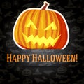 Happy halloween greeting card with bright jack-o Royalty Free Stock Photo