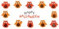 Happy halloween greeting card with owls vector