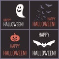 Happy Halloween greeting cards collection Royalty Free Stock Photo