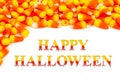 Happy Halloween greeting with candy corn