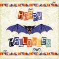 Happy Halloween grungy retro background