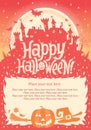 Happy Halloween. Halloween Poster, Card Or Background For Halloween Party Invitation.