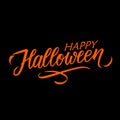 Happy Halloween hand drawn lettering. Creative text design for holiday greetings, party invitations.