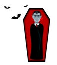 Happy Halloween. Handsome cartoon vampire