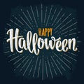 Happy Halloween handwriting lettering on dark background