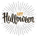Happy Halloween handwriting lettering on white background