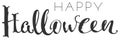 Happy halloween handwriting ornate text greeting card