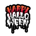 Happy Halloween handwritten lettering with Flowing blood.