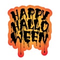 Happy Halloween handwritten lettering with Flowing blood.