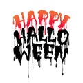 Happy Halloween handwritten lettering with Flowing blood.