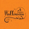 Happy Halloween handwritten lettering over seamless background Royalty Free Stock Photo