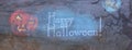 Happy Halloween Header Banner with Pumpkin