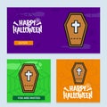 Happy Halloween invitation design with coffins vector Royalty Free Stock Photo