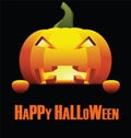 Happy Halloween with Isolated Angry Pumpkin Royalty Free Stock Photo