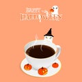 Happy halloween isometric coffee vector