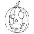 Happy Halloween Jack Lantern pumpkin hand drawn illustration. Royalty Free Stock Photo